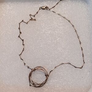 Delicate Gold-Tone Multi-Ring Pendant Necklace - Women Jewelry